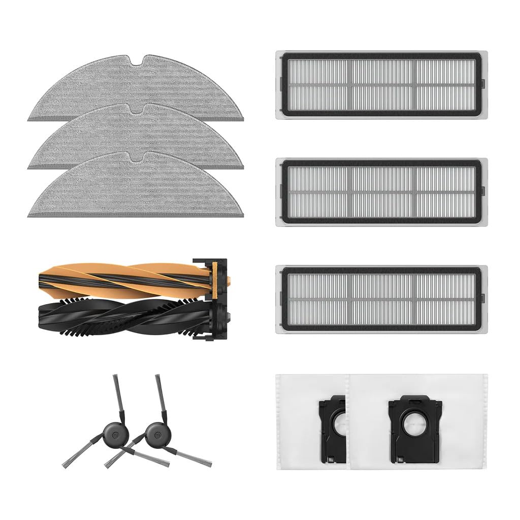 DREAME Kit de Accesorios Original para Robot Aspirador y Fregona Dreame D20 Pro Plus, Incluye x1 HyperStream DuoBrush, x2 Cepillos Laterales, x3 Filtros Antipolvo, x2 Bolsas para Polvo, x3 Paños Mop