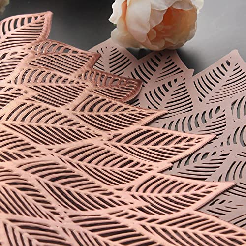 Image of Dakshya Industries Waterproof PVC Round Table Placemats Set of 2 (38x38 cm) - Stylish Non-Slip Dining Mats (Copper)