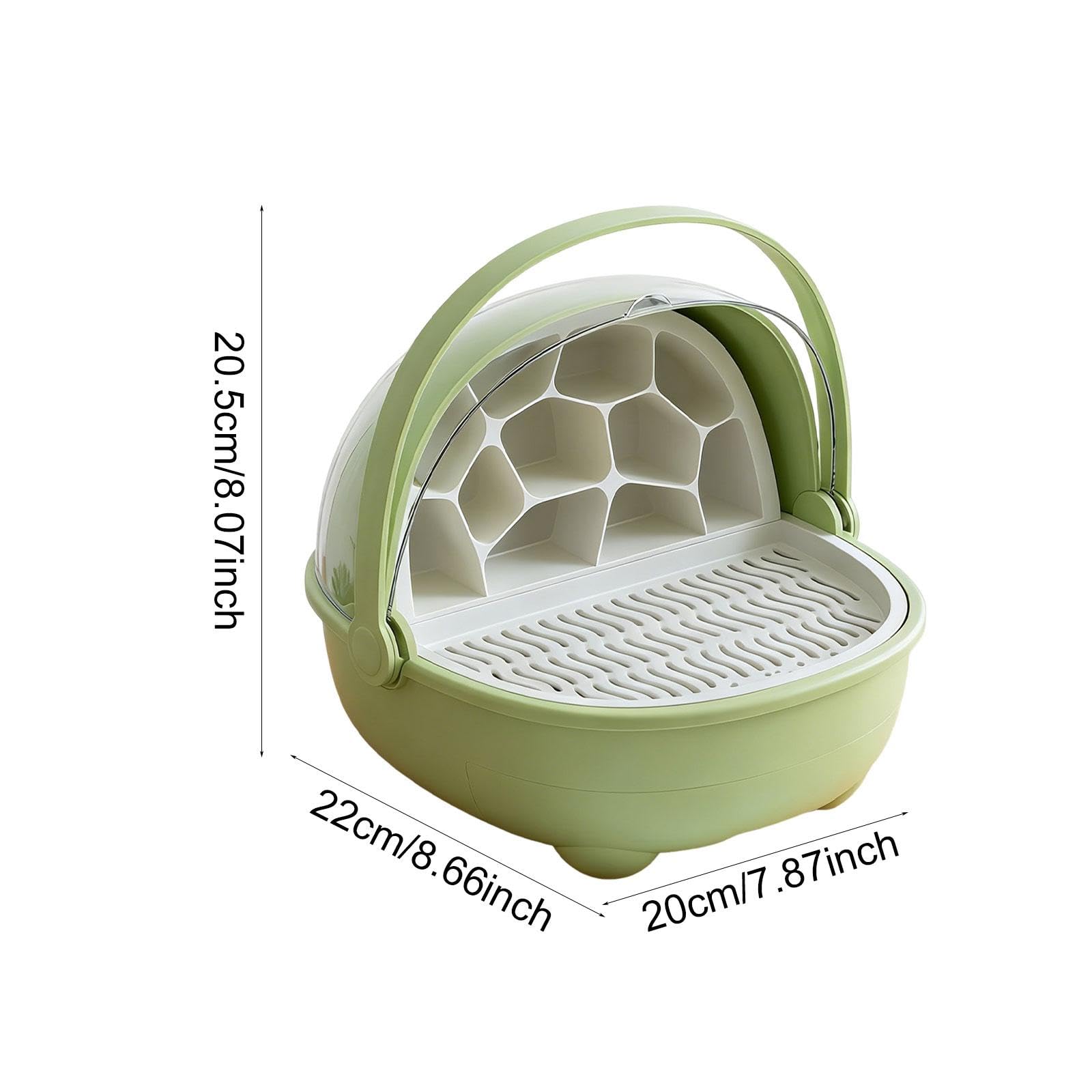 Milageto Boîte d'élevage pour bébés vers à Soie, Cage avec poignée, incassable, pour Reptiles, Contenant d'élevage, Vert