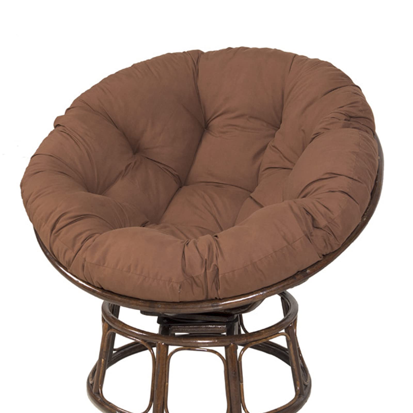 PJDDP Papasan Chair Cushion, Washable Swing Rattan Chair Cushion,Oversized Round Cushion Thick Comfortable Papasan Pad(Chair Not Included),Coffee,110x110cm/43x43in