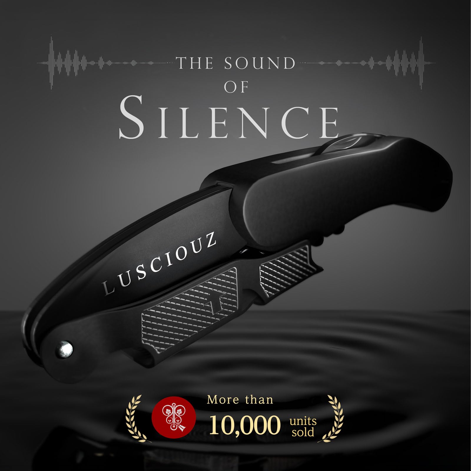 LUSCIOUZ Sommelier Knife - Sacacorchos profesional para camareros de doble acción, abrebotellas de cerveza y cortador de papel de aluminio (titanio negro 101)