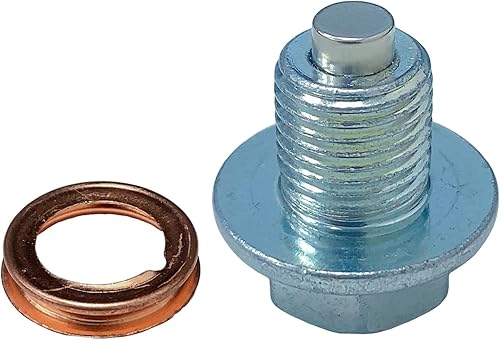 Miniatura 5 de Autokemat Tapón magnético de drenaje de aceite M12x1.25 con arandela de cobre compatible con Nissan Rogue Altima Sentra 1982-2019 Kicks Pathfinder