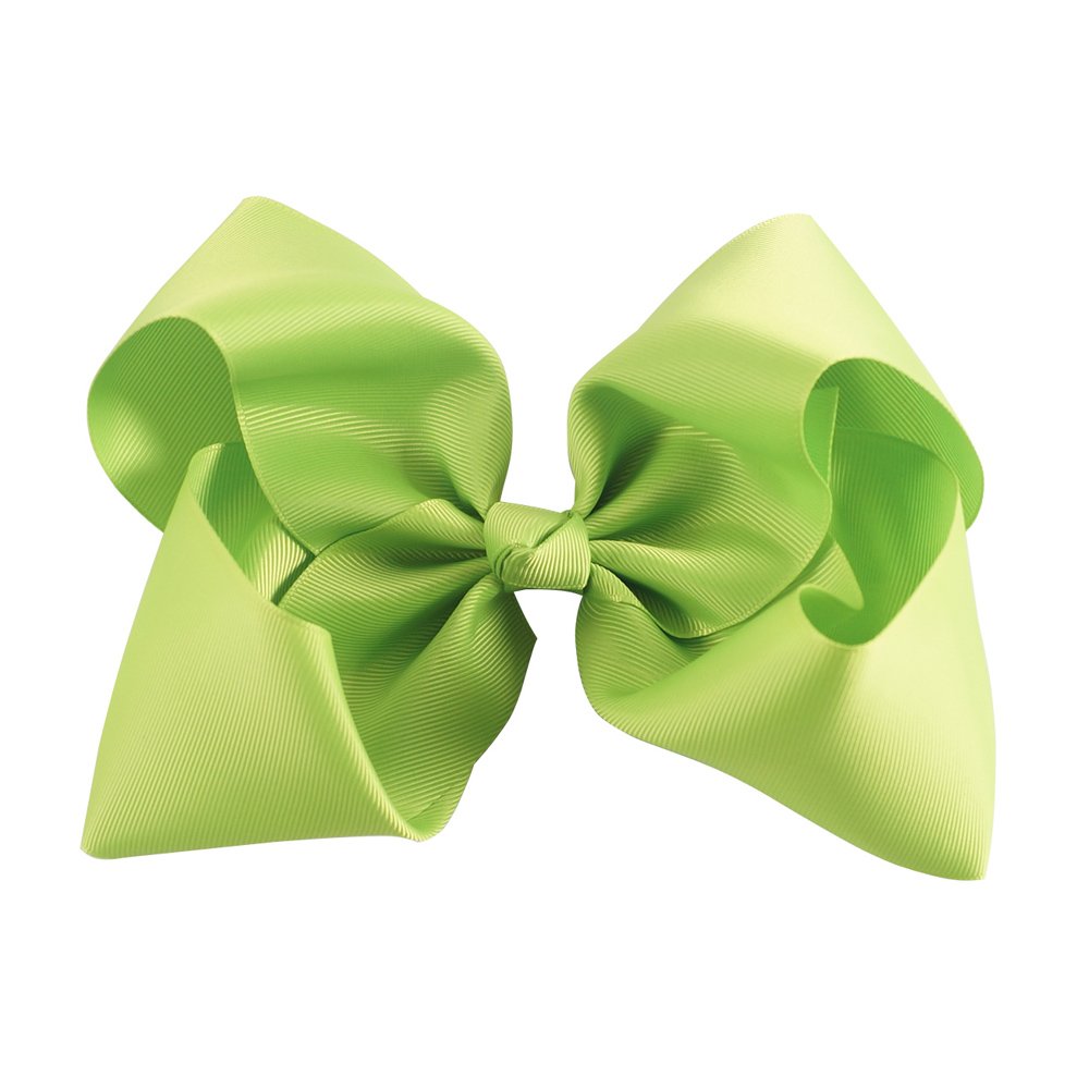 Aka Girls Green 6" Big Bow Hairpins Hair Clips For Children Kids Hair Handmade Alligator Clips Accessories (Green)