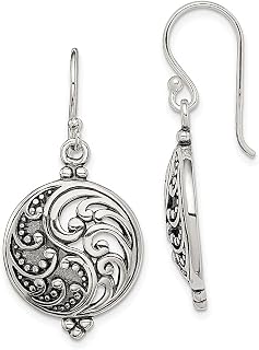 Brincos de lustre, pingente de filigrana Yin Yang de prata esterlina 925, inspiração para a paz, joias finas para mulheres, presentes para ela, Cristal Prata esterlina Cristal