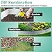 Vigevee Rasenkante verzinkt Metall, 5m 10m 15m 20m 25m 30m 35m 40m 45m 50m 100x15cm oder 100x18cm Beeteinfassung Mähkante Palisade Gartenbeet, Silber (Länge 5m - Höhe 15cm)