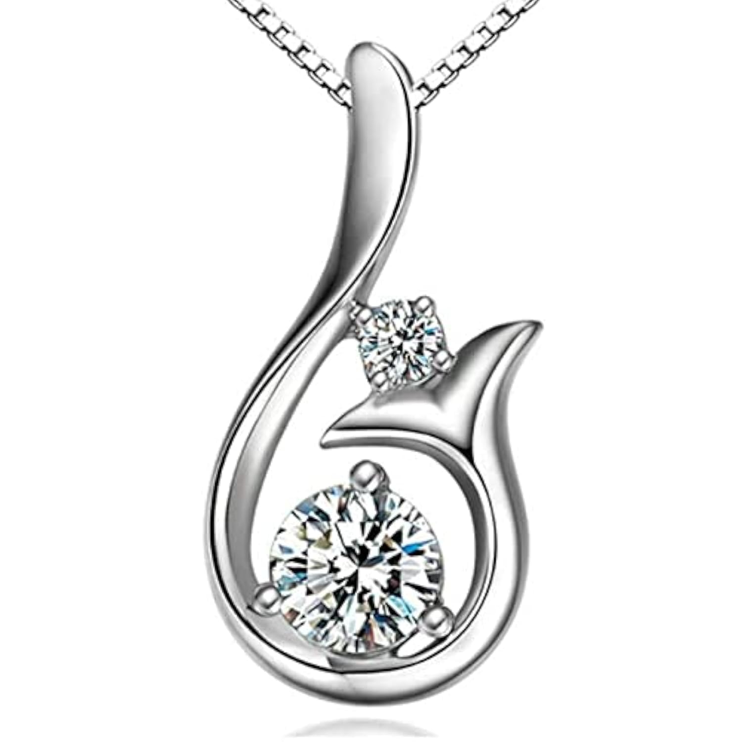 Bling Queen Womens Silver Plated Mermaid Tail Pendant Necklace With Zirconia, Silver Chain Necklace For Women With Pendant, Elegant Necklace Jewellery Collections, Trendy Women Necklace(Silver) (B09LVJ24SJ) Amazon Price History, Amazon Price Tracker