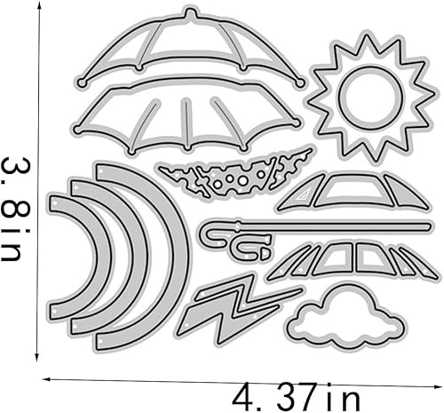 Miniatura 2 de Troqueles de paraguas y sol para hacer tarjetas, troqueles de corte de metal, troqueles de papel para álbumes de recortes, suministros de