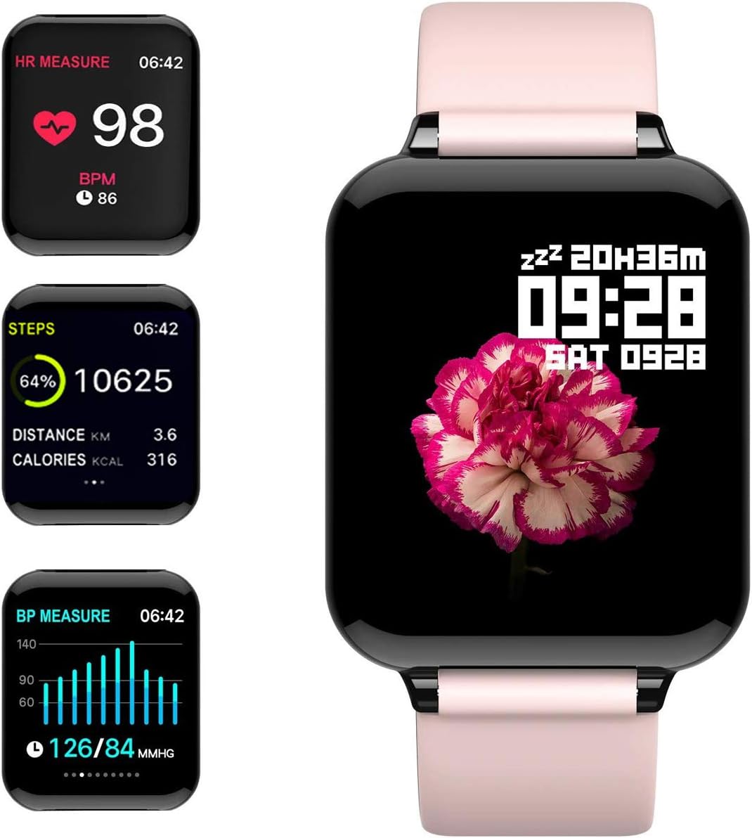 feifuns Smart Watch, Fitness Tracker with Heart Rate/Blood Pressure/Oxygen Monitor,1.3 Color Screen Health Exercise Watch Sleep Monitor Step Calorie Counter Waterproof Fitness Watch for Men Women Kids