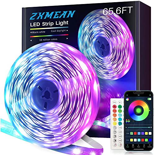 Zxmean Led Lights For Bedroom 65.6Ft,Led Strip Light,Led Light Strip,Rgb Led Strip Lights,Luces Led Para Cuarto,Bluetooth Led Lights For Room,Strip Lights With App & Remote Control #TOP24