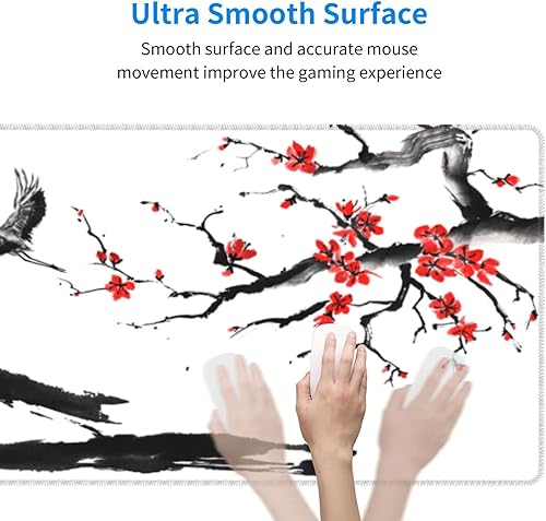 Miniatura 5 de Alfombrilla de mouse japonesa de flor de cerezo impermeable extendida grande antideslizante para laptop teclado computadora para decoración de