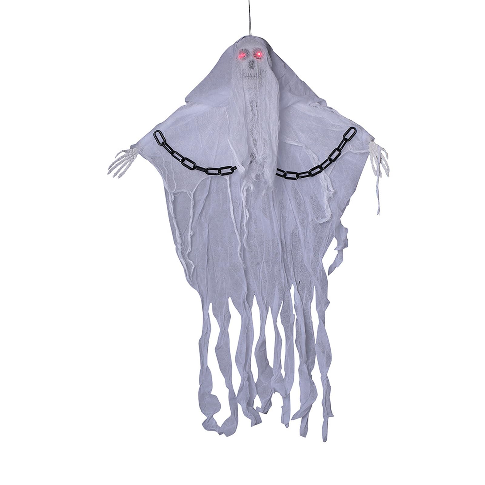 Kalttoy Glowing Skull Halloween Decor with Iron Chains, Hanging & LED Outdoor Decoration Hanging & LED Outdoor Decoration