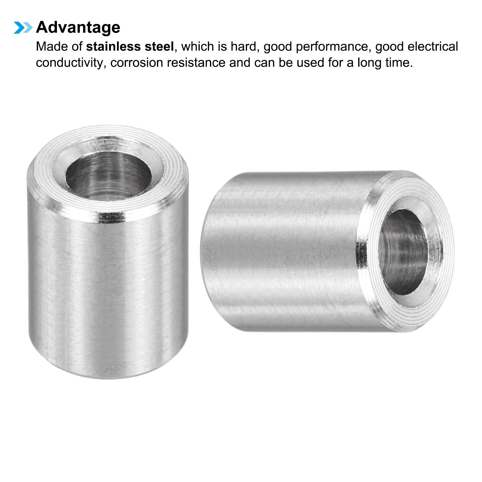 PATIKIL M4 Stainless Steel Spacers, 12Pcs Metal Spacer 4mm ID x 8mm OD x 11mm L Screw Standoff for 3/16" or M4 Screw - Image 4