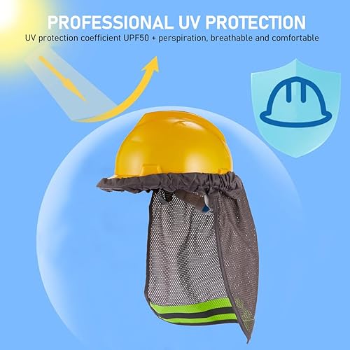 Vista 12 de Healifty 3 piezas de sombrero de trabajador para hombre, visera de sol, visera para hombre, visera de casco duro, visera de cuello duro para cascos