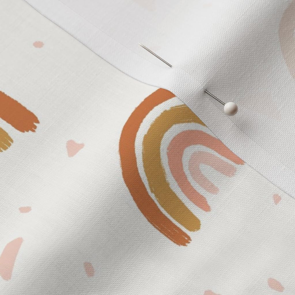 Spoonflower Fabric - Terrazzo Rainbows Earthy Mustard Apricot Blush Kids Trendy Printed on Petal Signature Cotton Fabric by The Yard - Sewing Quilting Apparel Crafts Decor