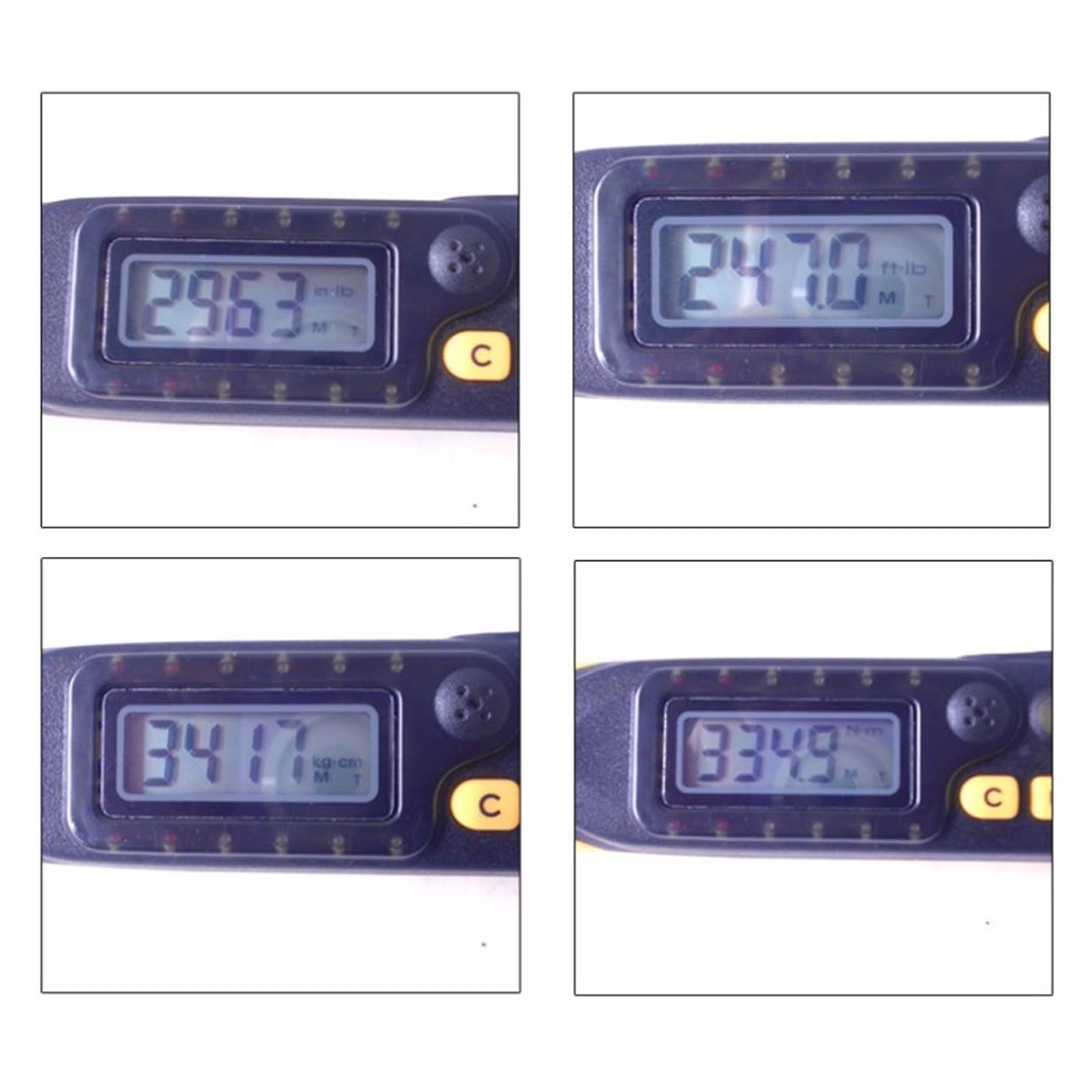Chiave Dinamometrica, Adattatore di coppia digitale, 1/2" Dr 17-340N.m Chiave dinamometrica digitale a 12 LED Selezione di 4 unità, DIY e Riparazioni Domestiche