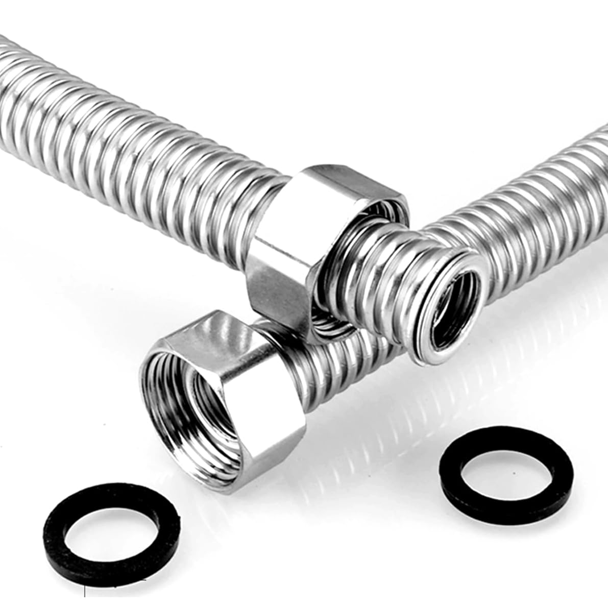 Amacoam Edelstahl-Flexrohr 3/4 Zoll - 60cm Wellrohr Für Wasseranschlüsse