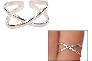 925 Sterling Silver Criss Cross Toe Ring/Knuckle Ring - Available in Sizes...