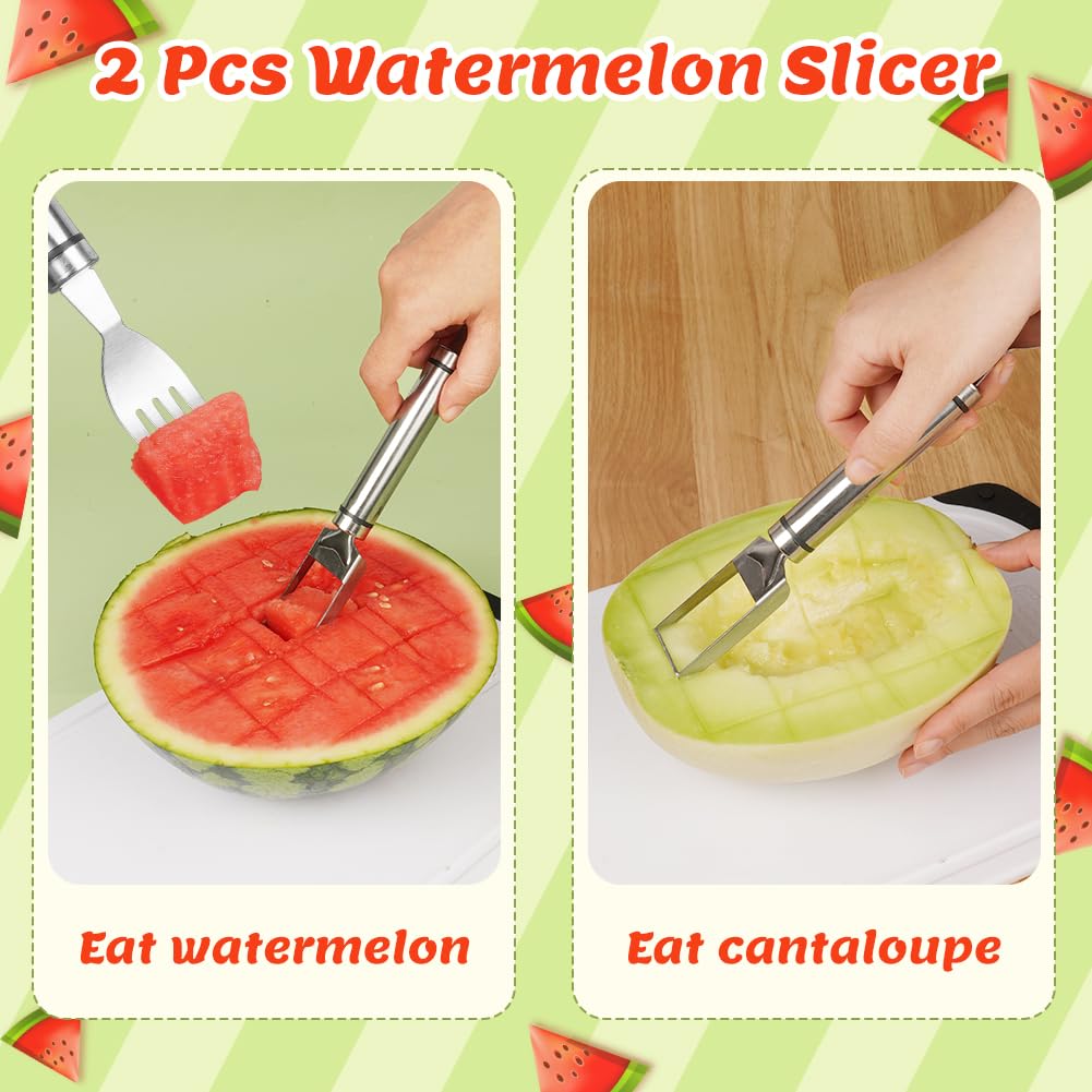Coupe Fruits 2 en 1 Acier Inoxydable Cuillère à Melon Outil Double Tête OSDUE