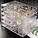 yarlung Acrylic Jewelry Storage Box Earring Holder with 5 Drawers, 120 Grids Jewelry Organizer Tray Clear Ring Display Case for Beads, Nail Tips, Women Girls, Birthday Gift