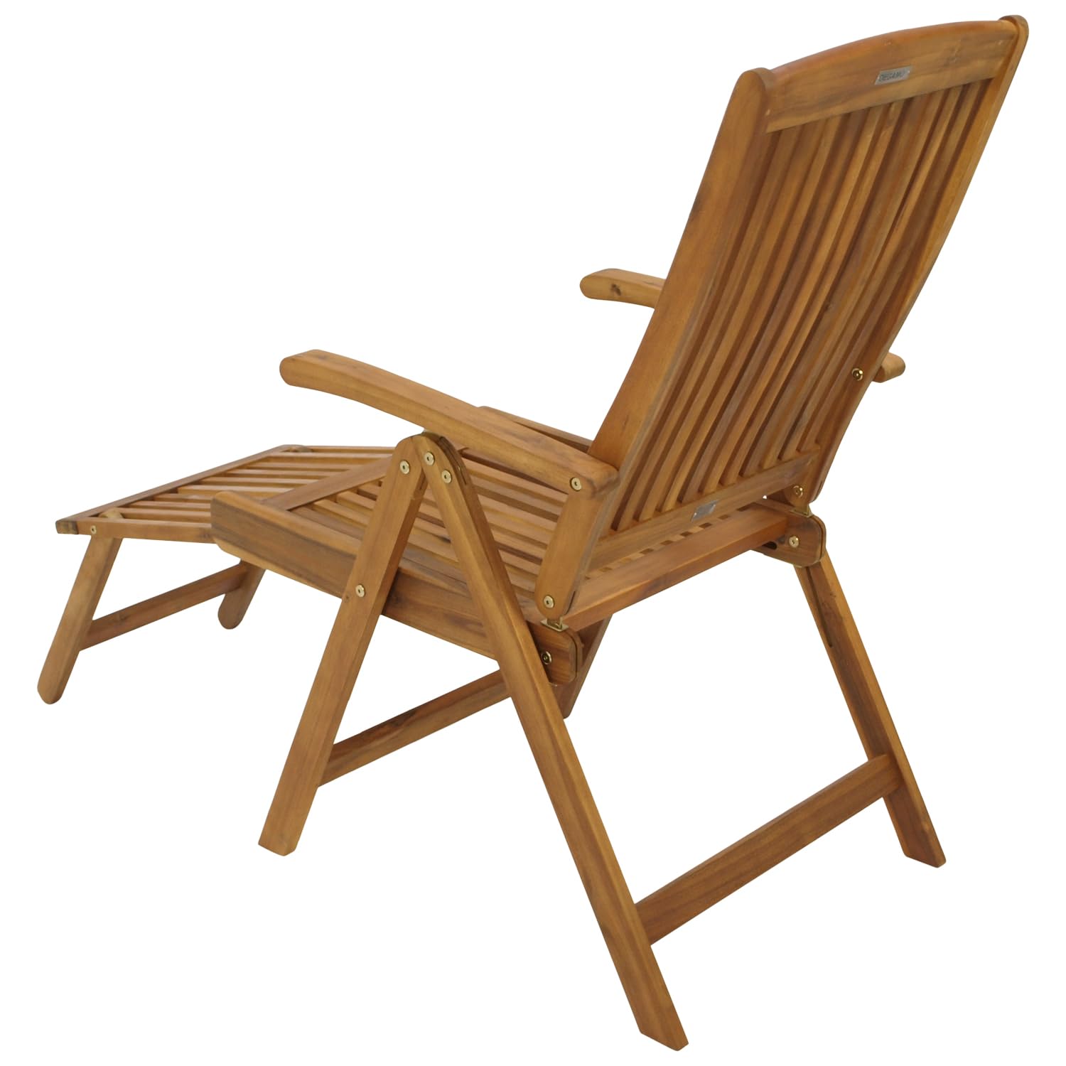DEGAMO Klappessel Relaxsessel Maracana mit ausziehbarem Fußteil, klappbar, verstellbar und ausziehbar Akazienholz braun geölt, Outdoor