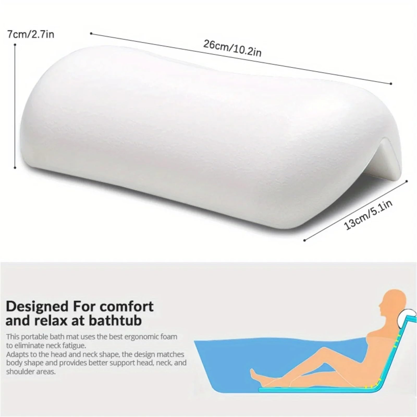 Cuscino Vasca Da Bagno Cuscino poggiatesta for vasca da bagno antiscivolo Cuscini impermeabili con ventose facili pulire for il