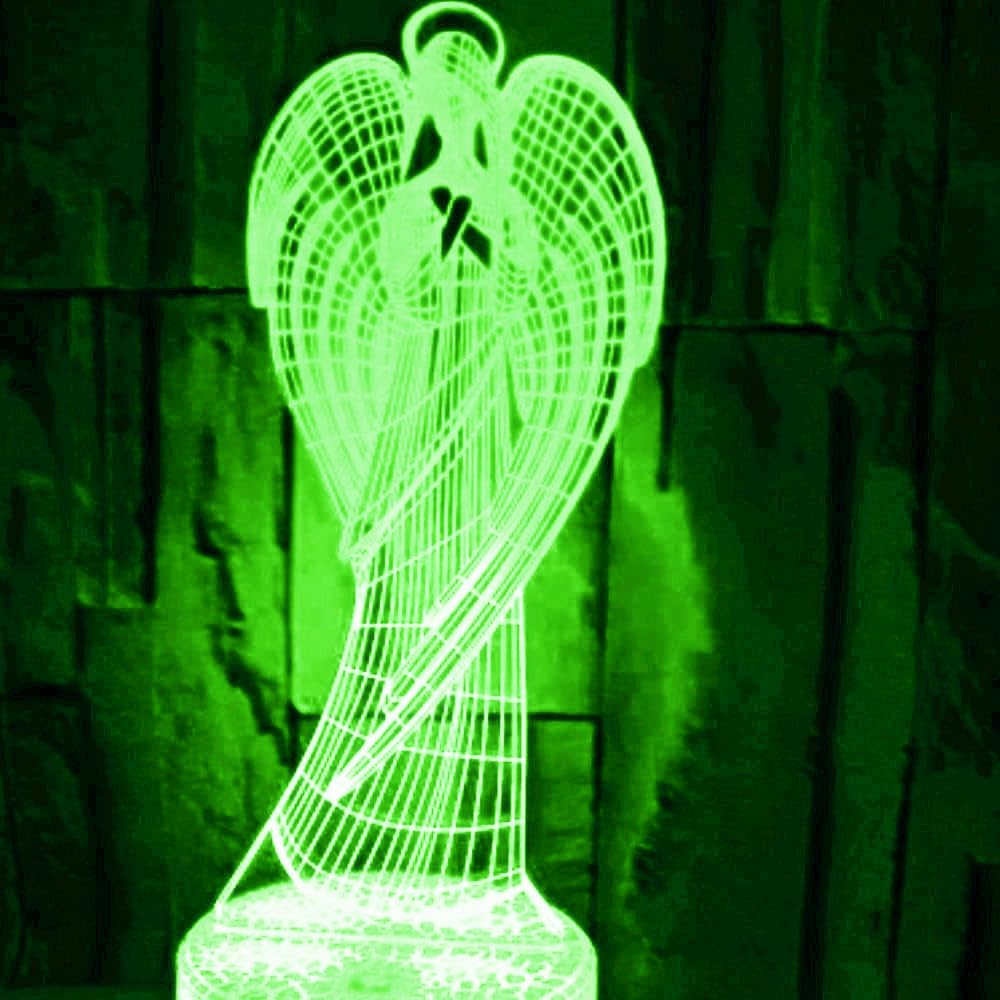 Lampada 3D Ali D'Angelo Con Illusione Ottica - 16 Colori E Luci LED Da Tavolo, Regalo Originale Per Camera Da Letto