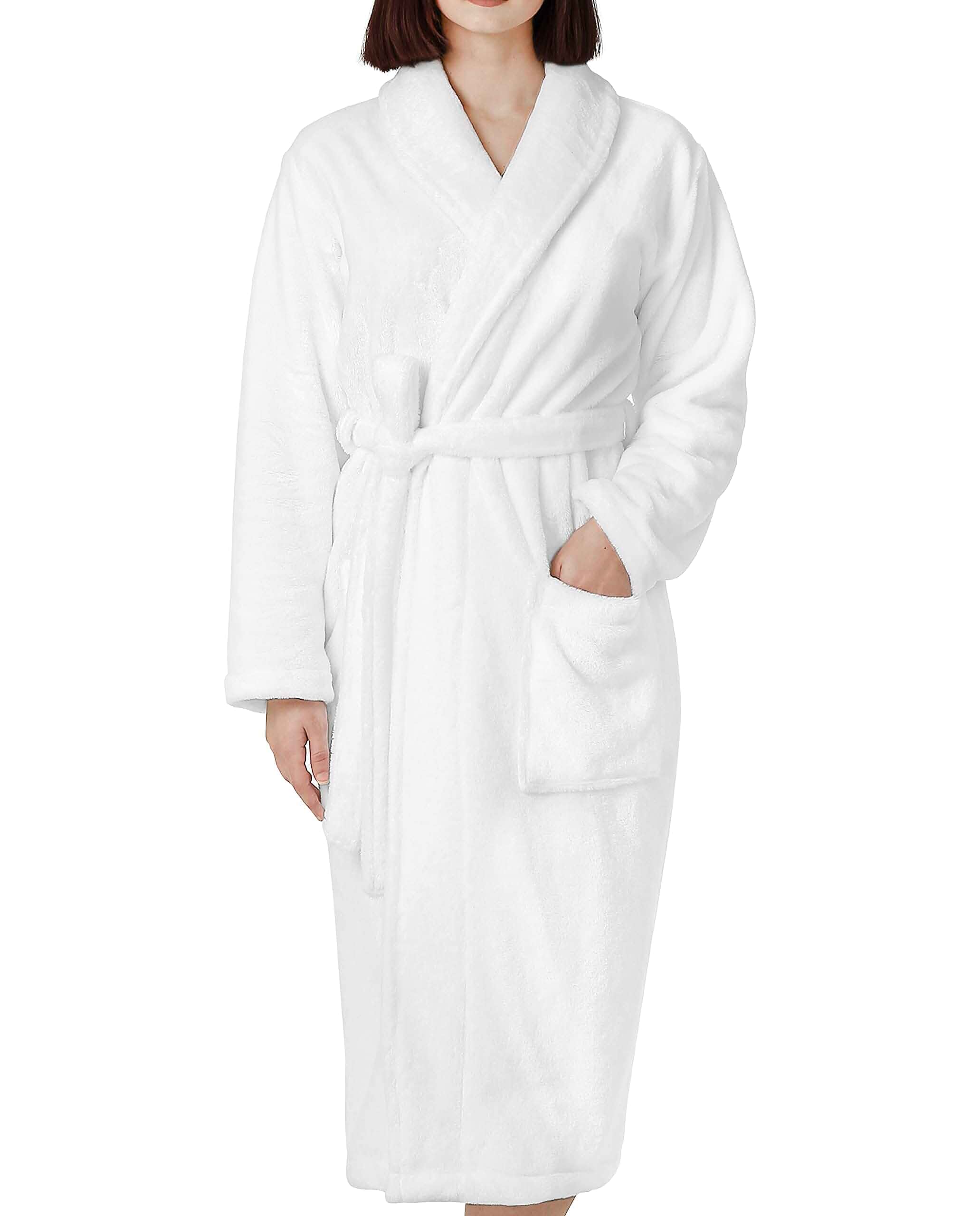 Cotton Paradise Mens and Womens Robe, Warm Fleece Unisex Bathrobes, Plush Couple Robes