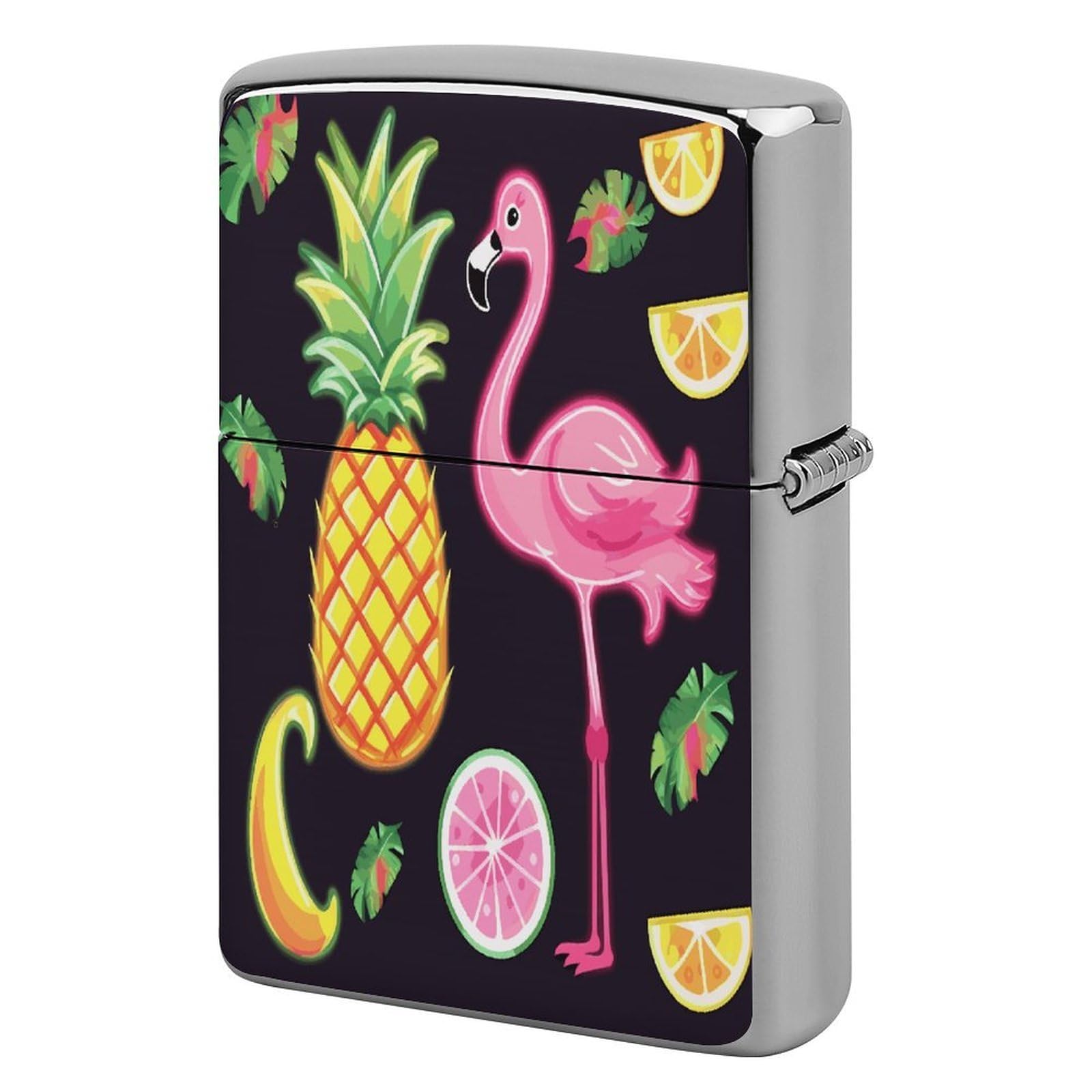 Fekiloot Style Pineapple Banana Flamingo Lighter Case Cover Metal Lighter Case