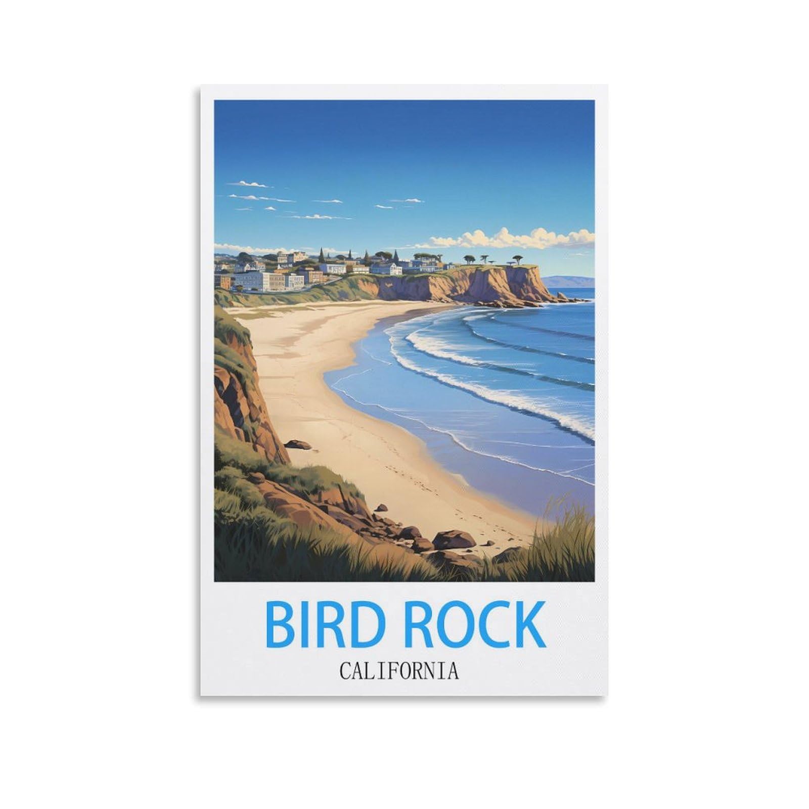 Metal Tin Sign Plaque Poster,Bird Rock Californias,Personalized Vintage Style Retro Tin Sign Custom Sign for Wall Outdoor, Indoor, Street, Office 30x40cm