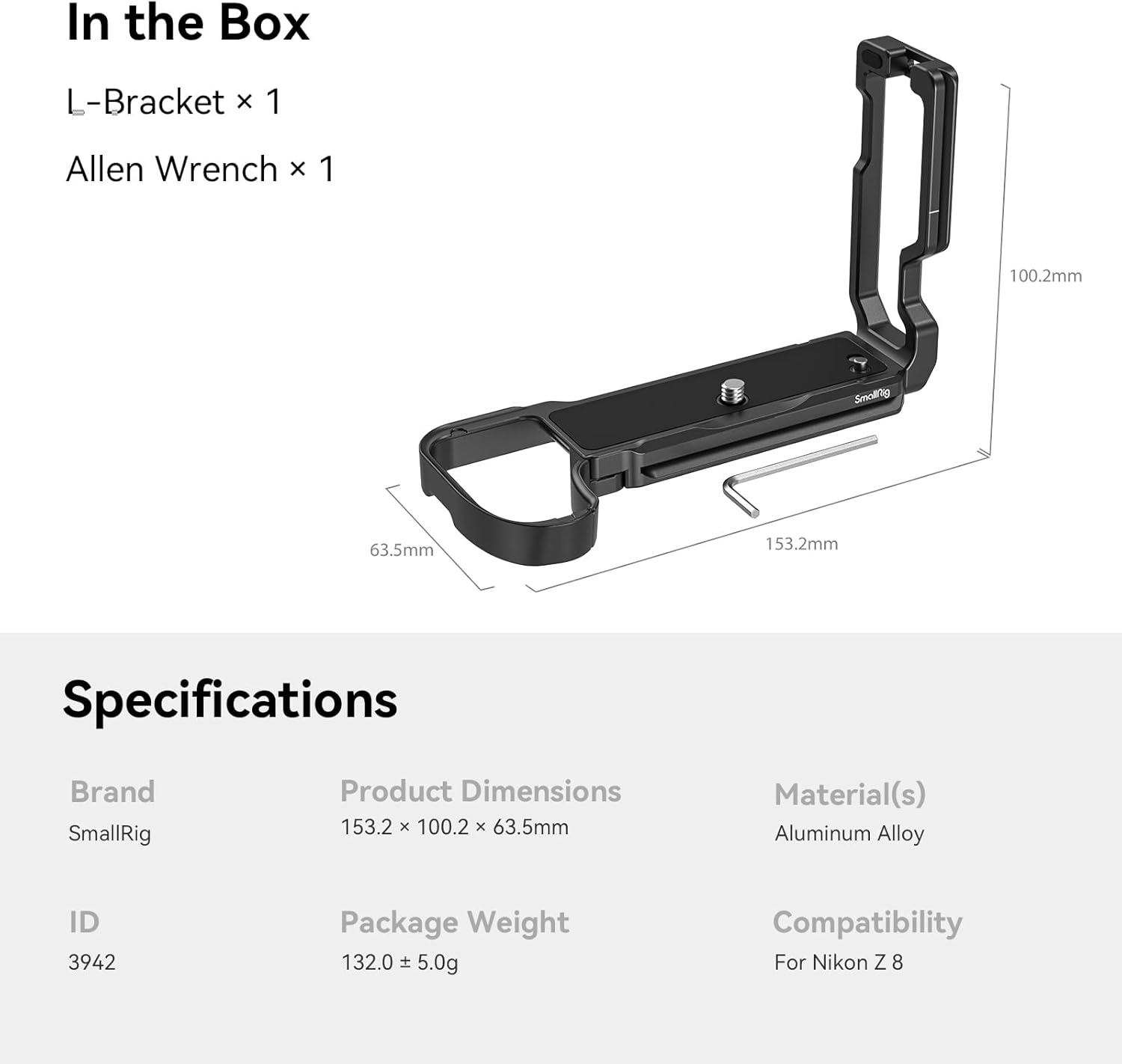 SMALLRIG Z 8 L-Bracket for Nikon Z8 Z 8 Camera, Quick Release L Plate for Arca-Type for Nikon Z 8, Quick Switch Between Horizontal and Vertical Shooting, for Landscape, Animal Photography - 3942 - Image 7