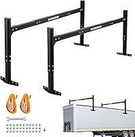 Adjustable 800 lbs Aluminum Trailer Ladder Rack - 6-8.2FT Extendable Roof Rack for Enclosed & Open Trailers w/ Straps