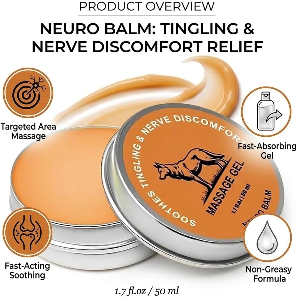 Neuro Balm, Nerve Relief Balm for Neuropathy, Natural Herbal Joint Care Cooling Soothing Massage Cream with Magnesium and Menthol, Joint & Muscle Care Ointment