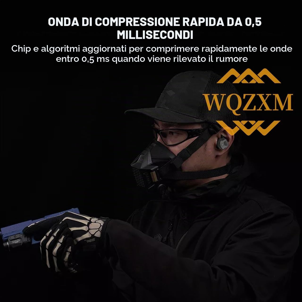 Tappi per Le Orecchie Bluetooth BT5.3 Militare Elettronico Riduzione del Rumore Protezione dell'Udito Tappi per Le Orecchie per Range Shoot Hunting(Green)