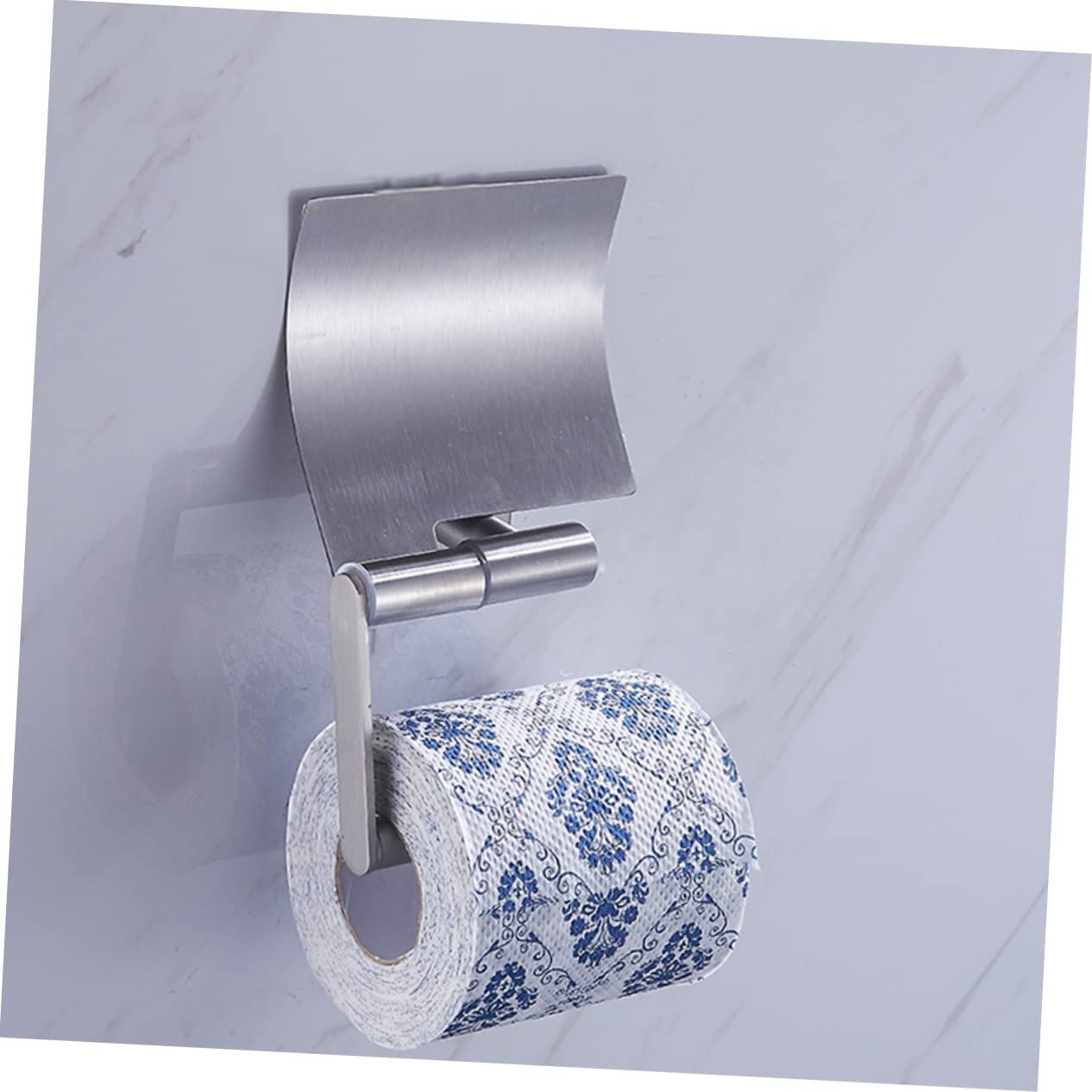 TOPBATHY Soporte para Rollos de Papel de Acero Inoxidable 304, Acabado Cepillado Plateado, Diseño Curvo Antideslizante, Adecuado para Baño y Cocina, Accesorio Colgante Práctico