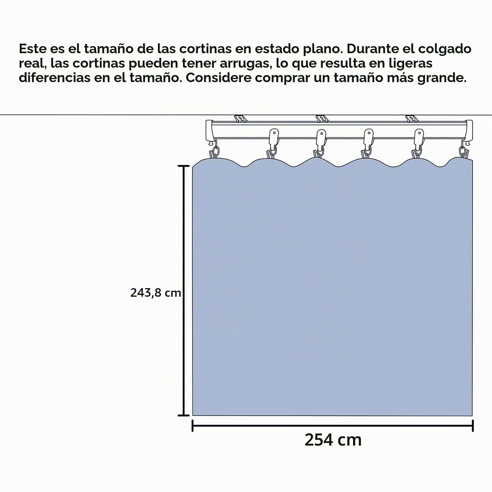 MaKefeile Cortinas divisoras de habitación, opacas, panel de privacidad, aislamiento térmico, reducción de ruido, para dormitorio, ventana, sala de estar, techo, cortina de riel de 2,5 m de ancho, 2,4