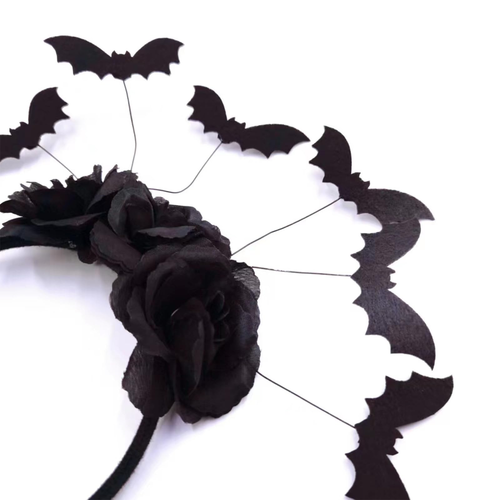 SUNTRADE Woman Halloween Black Bat Headband,Day of the Dead Headband for Cosplay Party Costume Accessories - Image 4