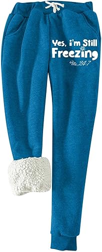 Miniatura 3 de Pantalones deportivos cálidos con forro de sherpa para mujer, pantalones largos gruesos de invierno para exteriores, pantalones deportivos de
