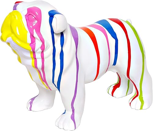 Miniatura 8 de Escultura de bulldog francés de graffiti, estatuas de perro de animal, figuras de arte para decoración del hogar para sala de estar, dormitorio,