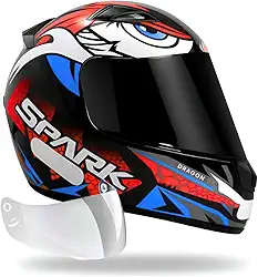 Capacete Masculino Ebf Dragon Vermelho + Viseira Fumê