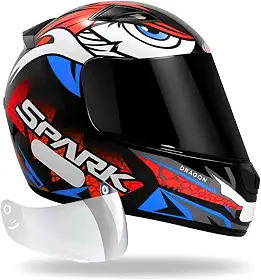 Capacete Masculino Ebf Dragon Vermelho + Viseira Fumê