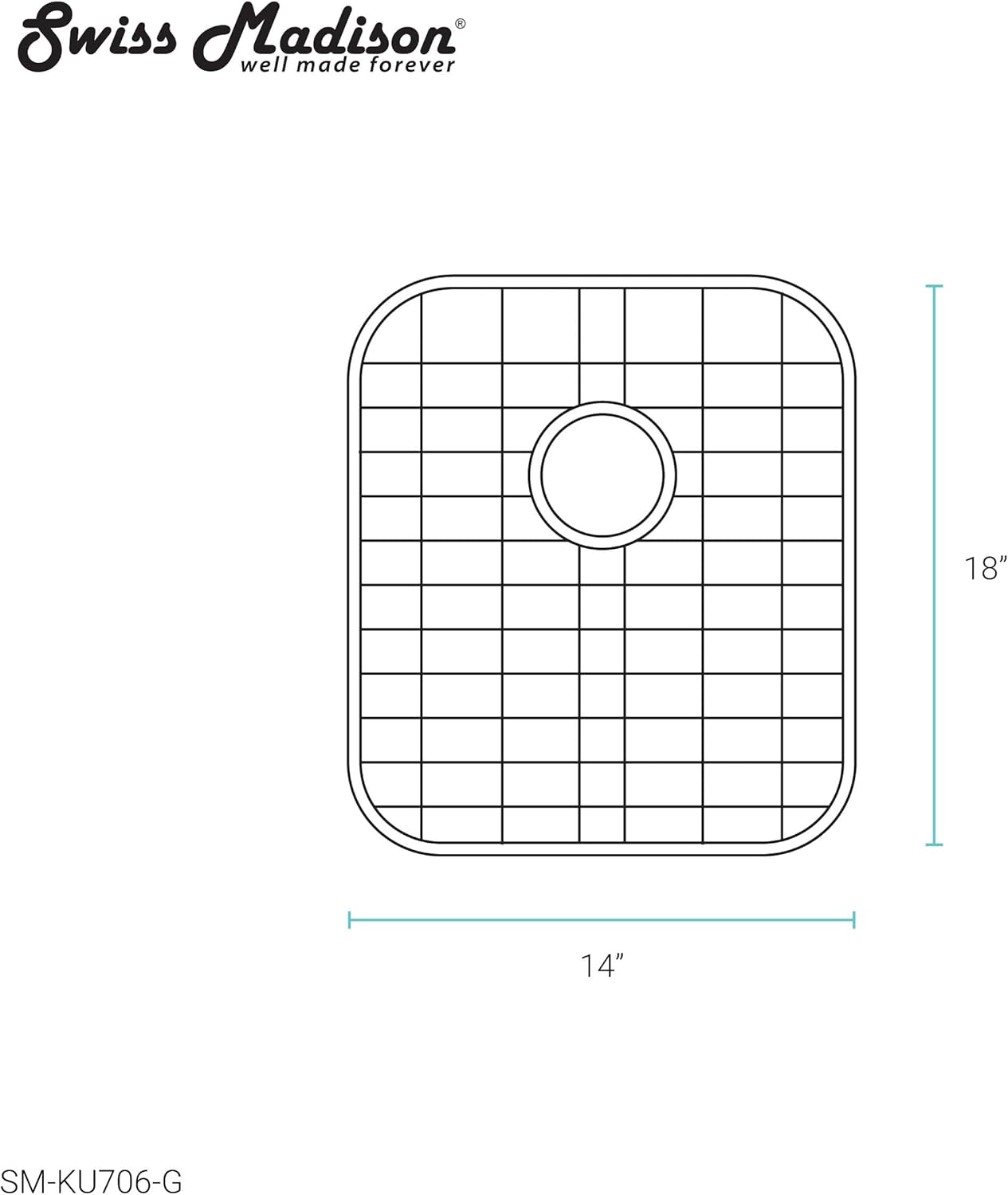Stainless Steel, Undermount Kitchen Sink Grid for 14 x 18 x 10 Sinks