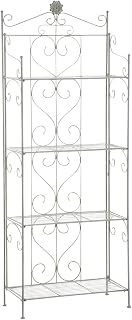 CLP Estantería de Hierro Plegable Lenja Decorativa con 4 Estantes I Estantería Multiusos De 4 Niveles, Color:Antiguo-Verde