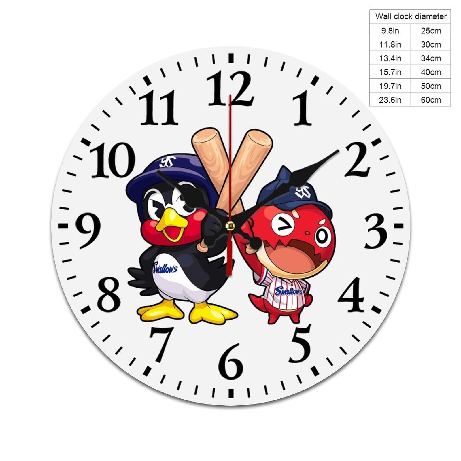 Amazon.co.jp: 掛け時計 東京ヤクルトスワローズ つば九郎 時計