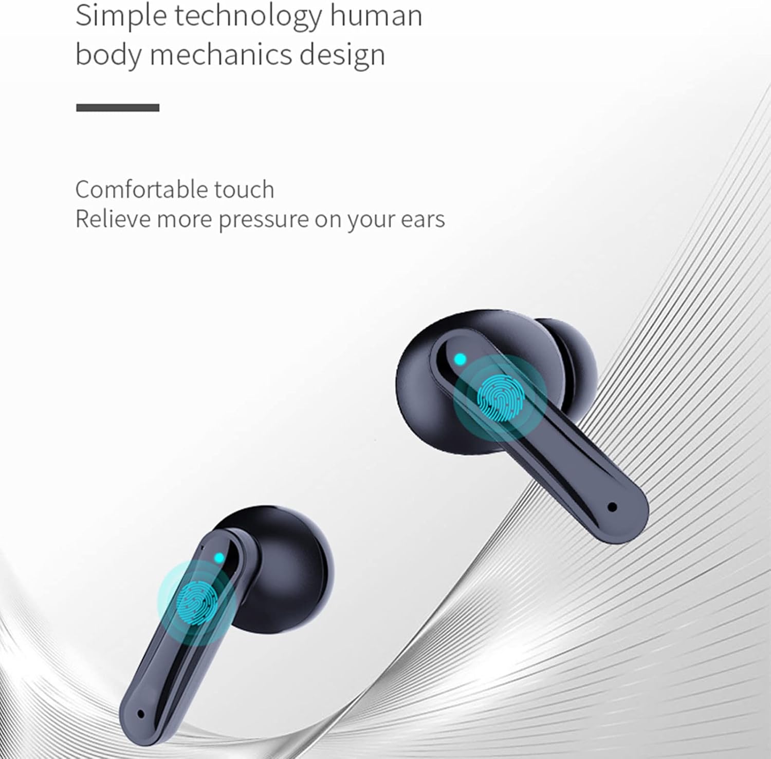 bluetooth 5 3 wireless earbuds with charging case stereo headphones low power noise reductionbuilt in mic headset premium sound with deep bass for sp