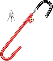 CARTMAN Steering Wheel Brake Lock - Adjustable Anti-Theft Pedal Lock for Cars, 21-30in Fit, Red Steel Security Device