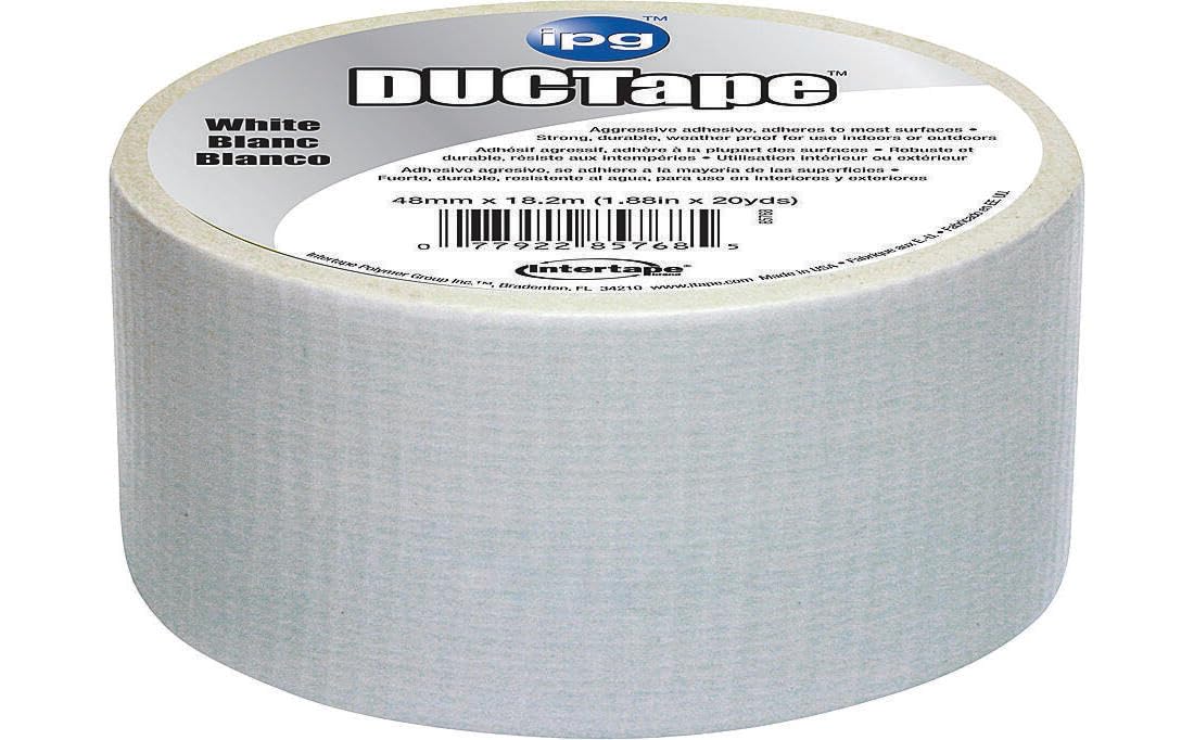 IPG 6720WHT JobSite DucTape, Farbiges Klebeband, 4,8 cm x 20 m, Weiß (Einzelrolle)