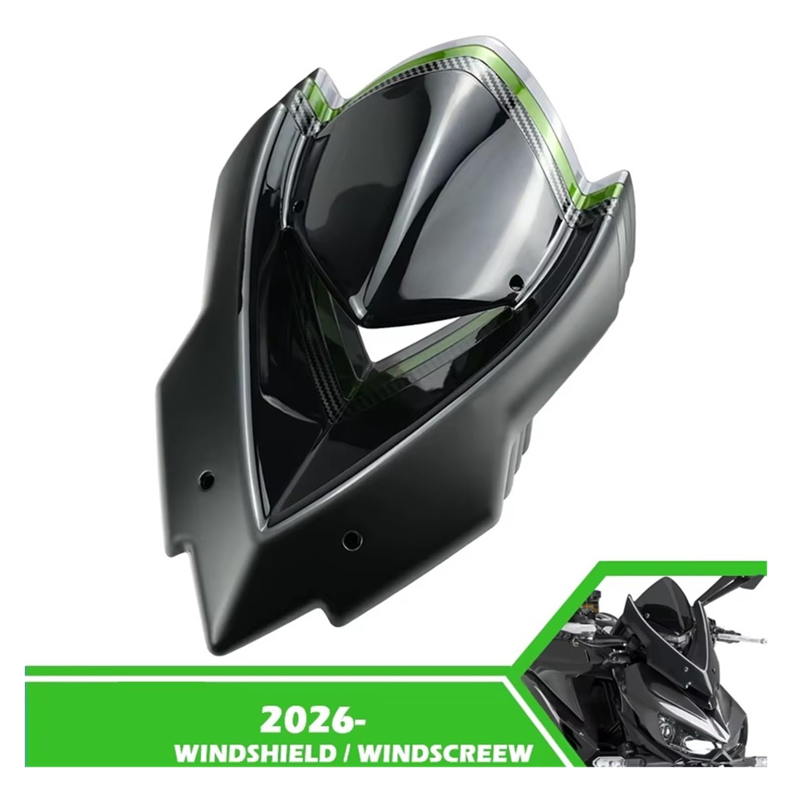 Cupolino moto Parabrezza Per Visiera Per Sportivo Per Moto | Per KAWASAKI Z1100 Z 1100 2026 Materiale PC spessore 3 mm(Smoke)