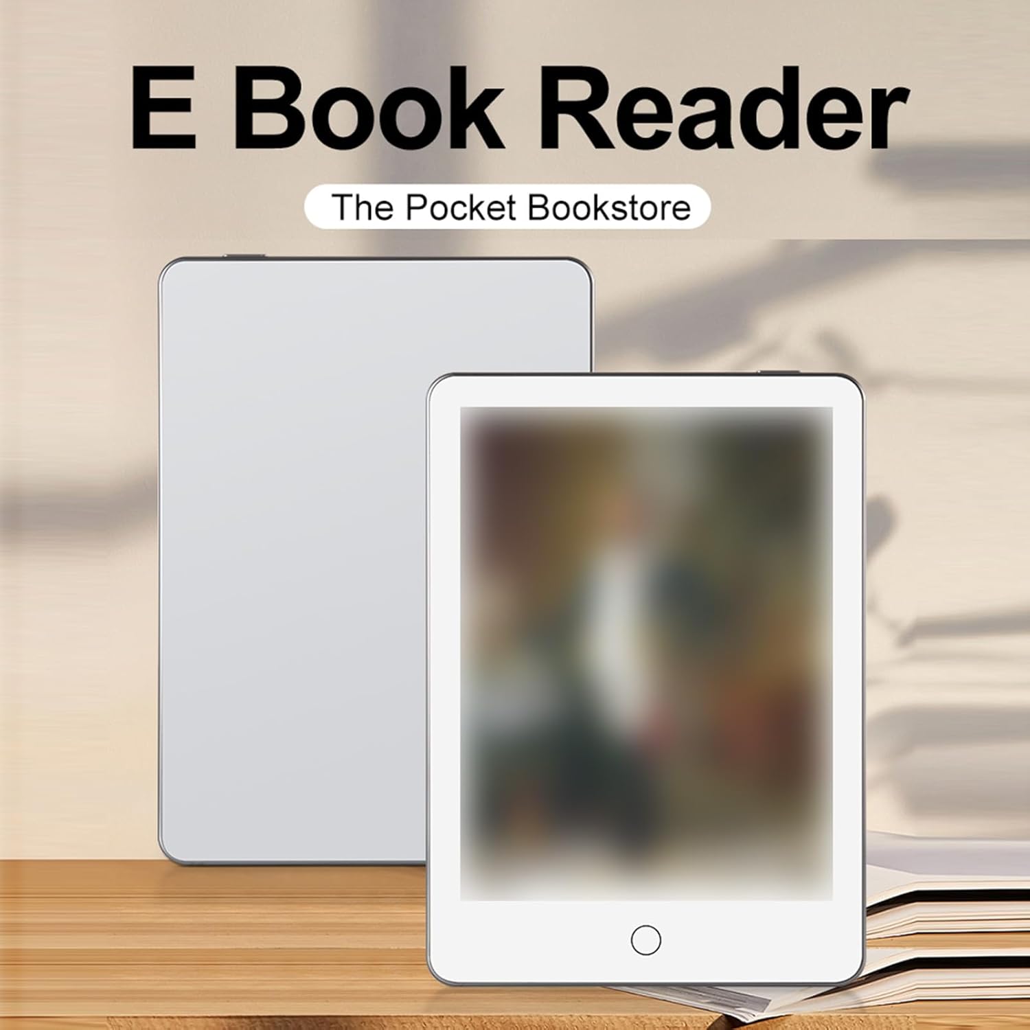 Dpofirs E Book Reader, 6" HD Ink Display, Compact & Lightweight Ebook Reader, 4GB + 64GB, 2500mAh, Bluetooth (White)