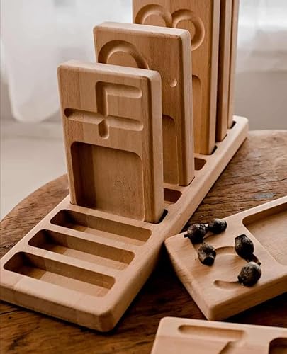 Miniatura 5 de Montessori Counting Tracing Boards. 1-10 Math Number Wooden Trays. Preschool Activity for Toddlers