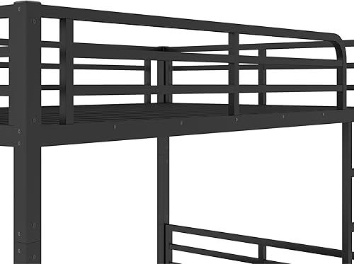 Miniatura 19 de Harper & Bright Designs Litera de metal completo sobre tamaño matrimonial para adultos, marco de cama de metal resistente con escalera y correas de
